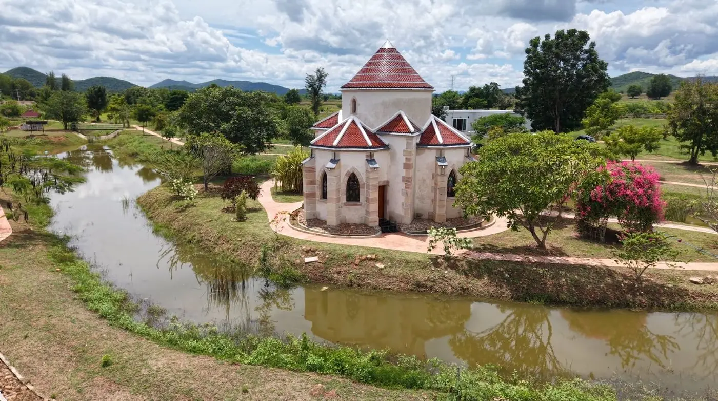 Chapel island on the private lake at Natural Healthy Village Kaengkrachan