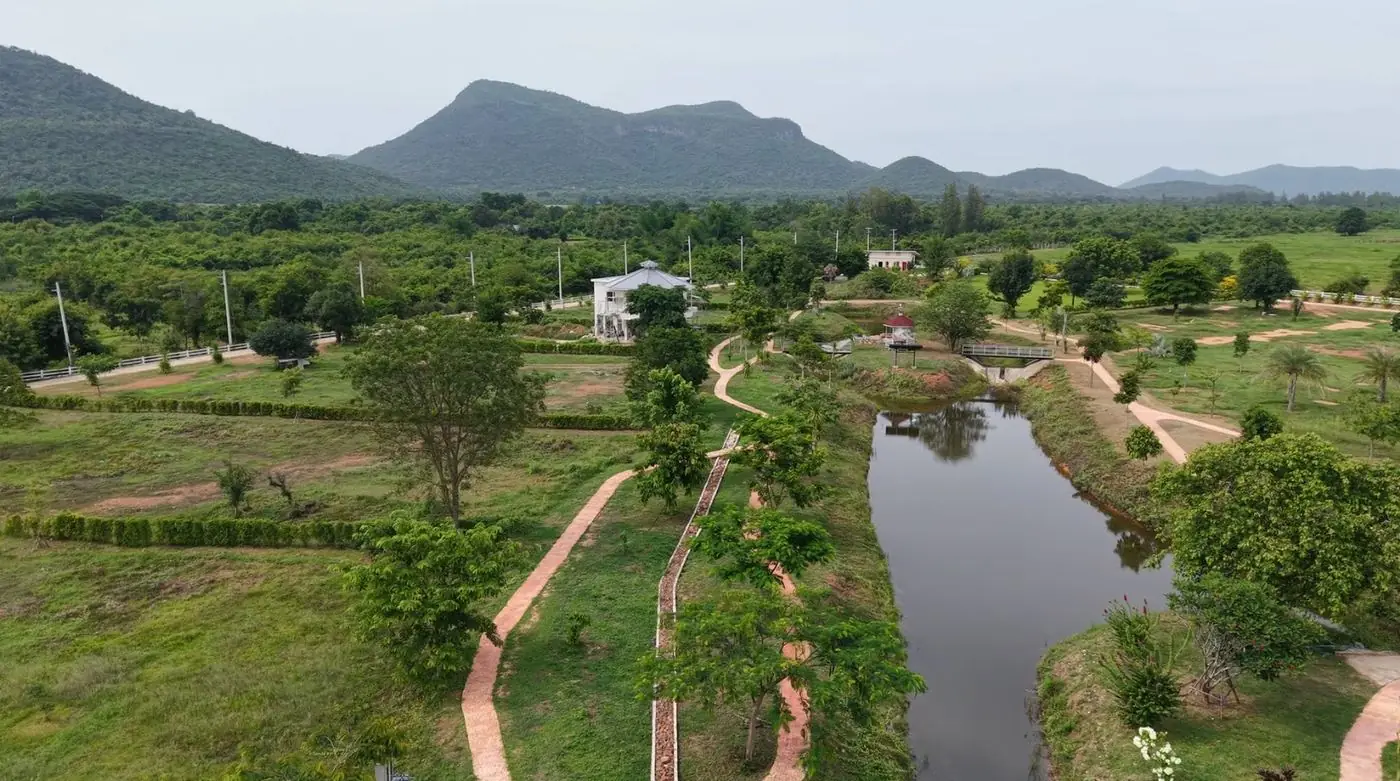 Gazebo overlooking the private lake at Natural Healthy Village Kaengkrachan
