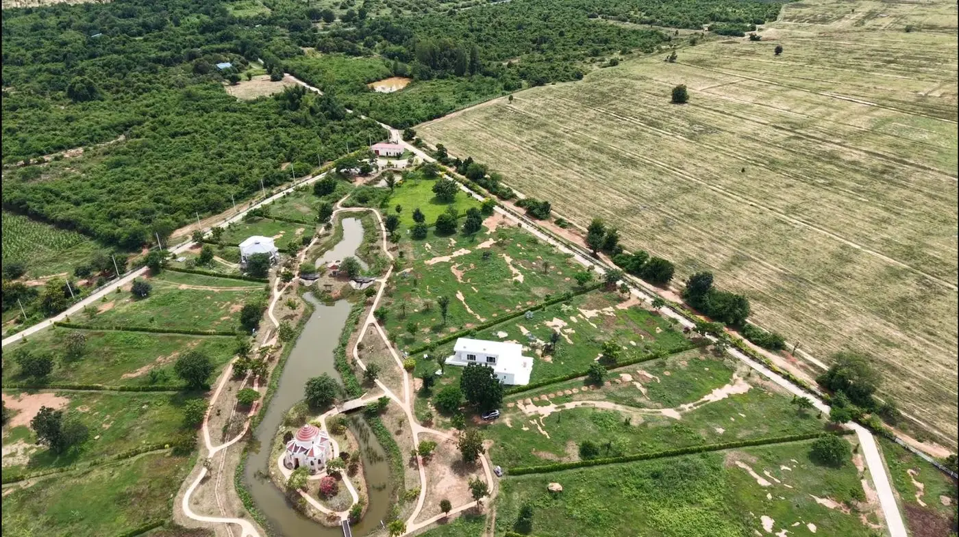 Aerial overview of the land plots at Natural Healthy Village Kaengkrachan