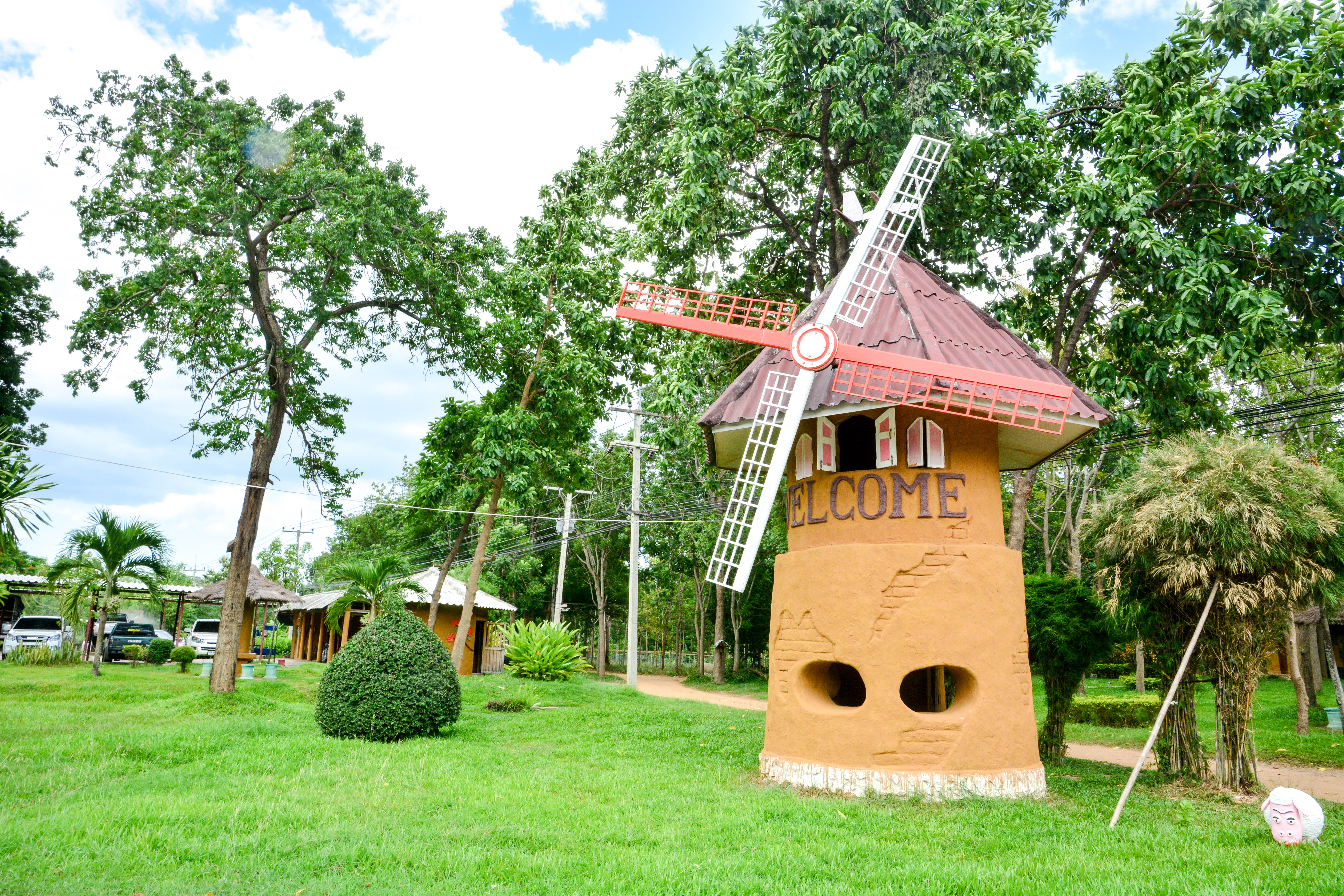 Windmill near parking area